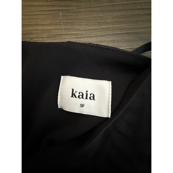 Kaia Pleated Midi Slip Dress Belted Black Sz Small - Picture 6 of 8